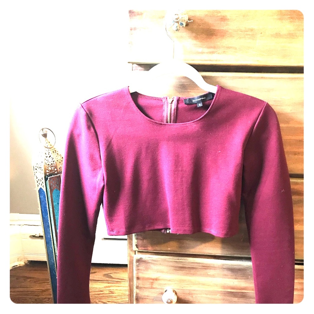 Dark Burgundy Crop Top
